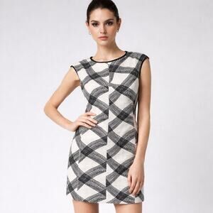 REISS Antibes Multi Checkered Dress Size 2